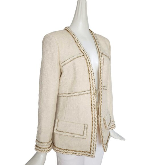 CHANEL ECRU 2017 17A PARIS COSMOPOLITE COLLECTION TWEED JACKET (40) - Picture 2 of 14